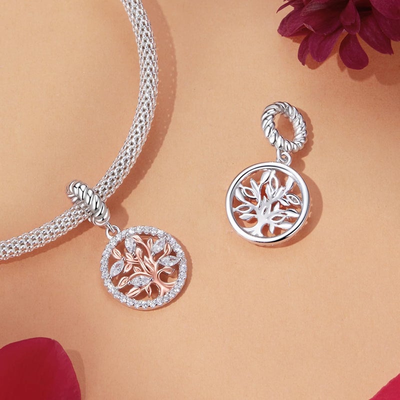 VOROCO Store Charm 925 Sterling Silver Bracelet Necklace Pendant Bead Charms Jewelry Gift for Women Mother Daughter Grandma Family Friends - Image 2